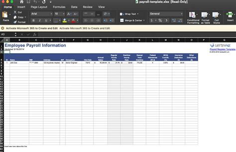 Payroll Excel Template
