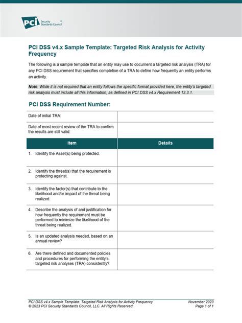 Pci Dss Template