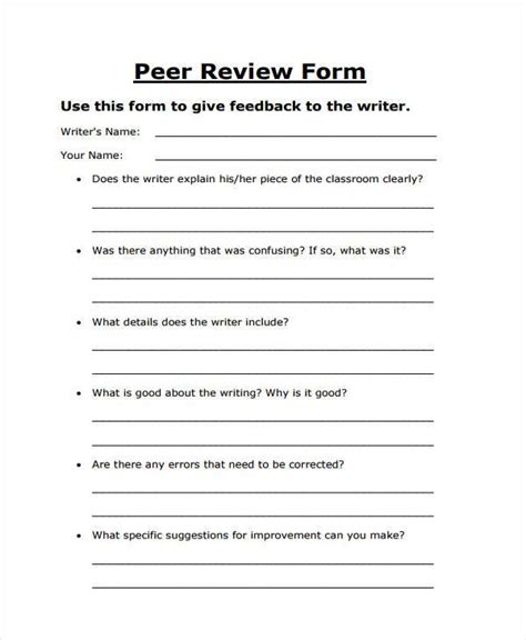 Peer Review Template