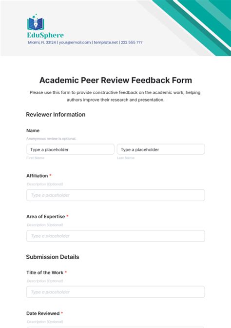 Peer Review Template For Students