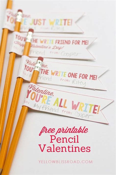 Pencil Valentine Printables