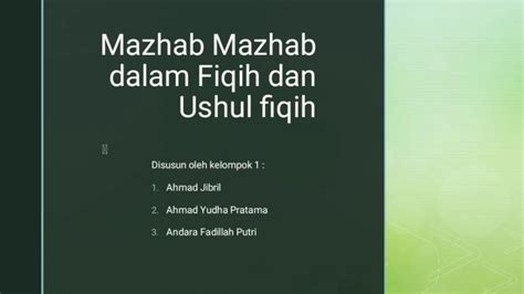 Pengaruh Ushul Fiqh dalam Pembentukan Mazhab-mazhab Fiqh