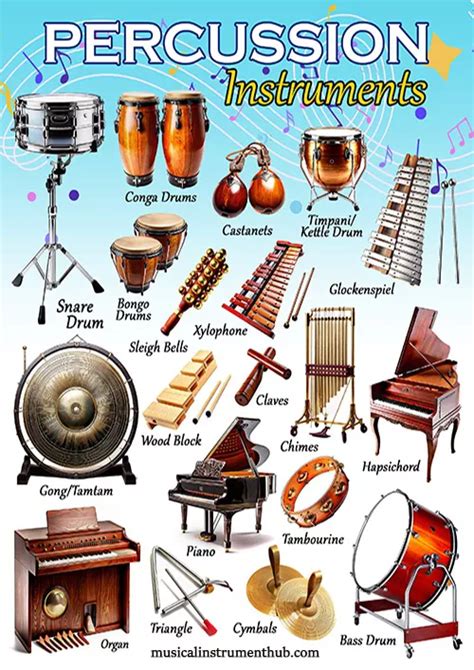 Percussion Instrument Used Around In The World In A Chart