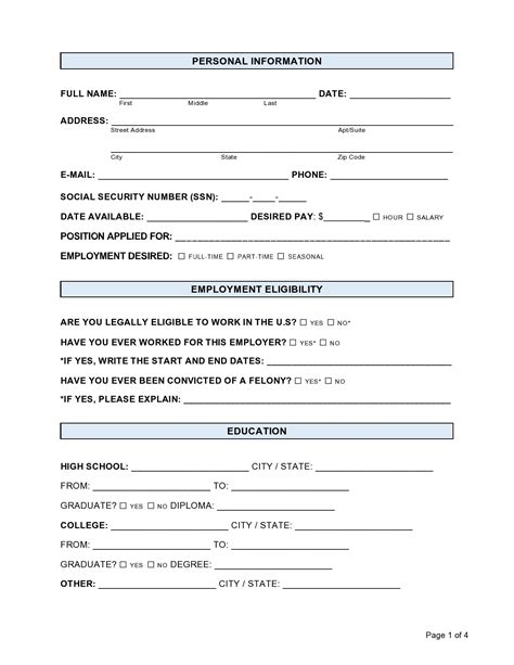 Personal Info Template