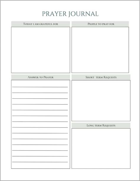 Personal Journal Free Printable Prayer Journal Template
