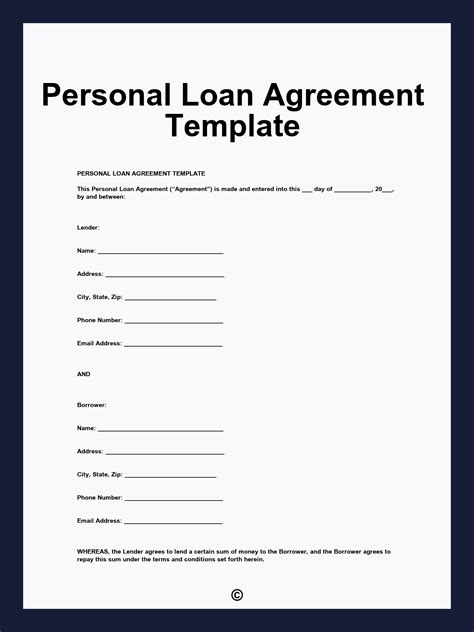 Personal Loan Form Template