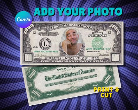 Personalized Dollar Bill Template