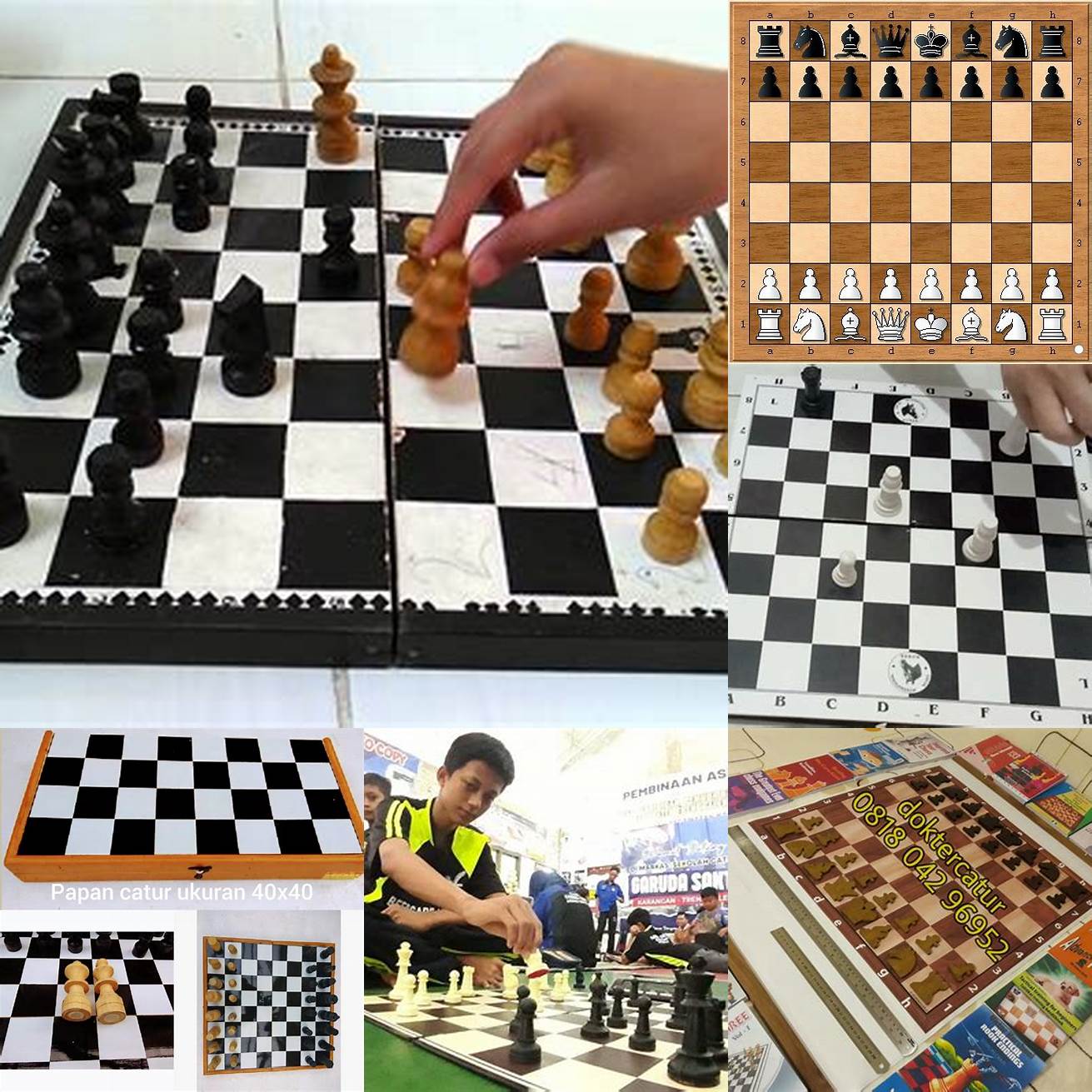 Pertama kendalikan tengah papan catur