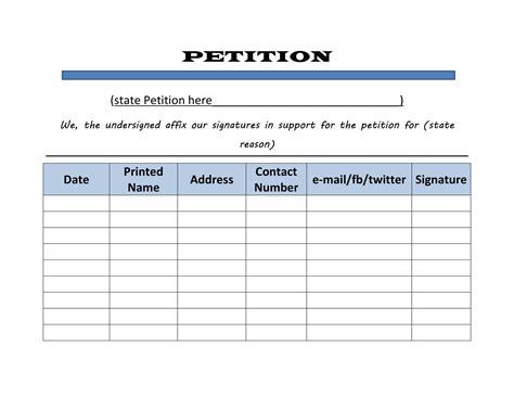 Petition Template Free