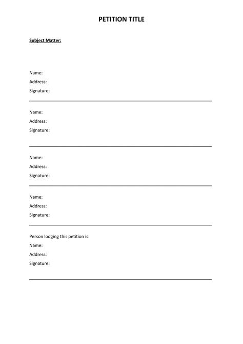 Petition Template Word