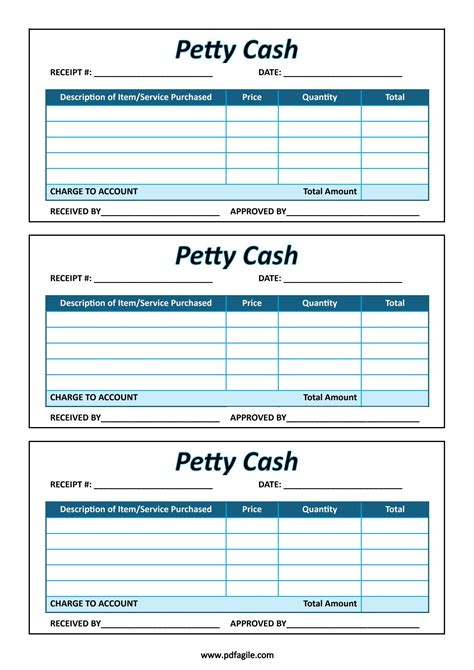 Petty Cash Receipt Template