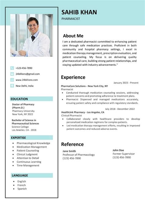 Pharmacist Cv Template Word