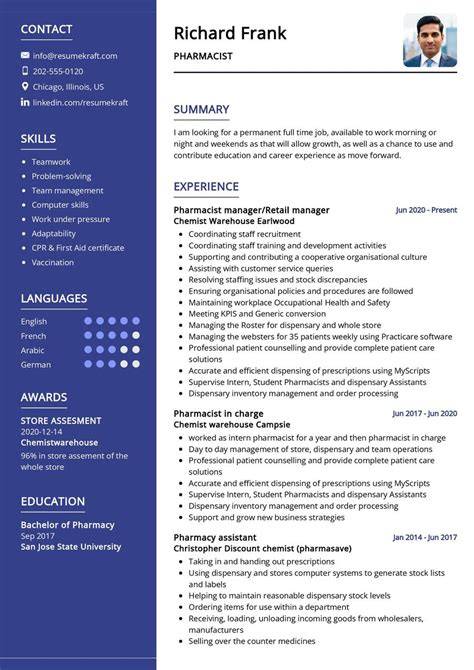 Pharmacy Cv Template Word