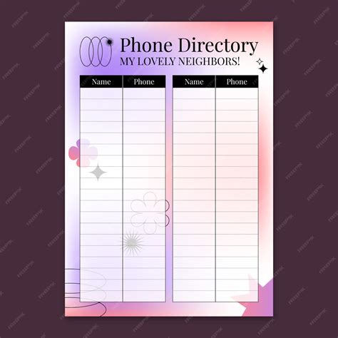 Phone Directory Template