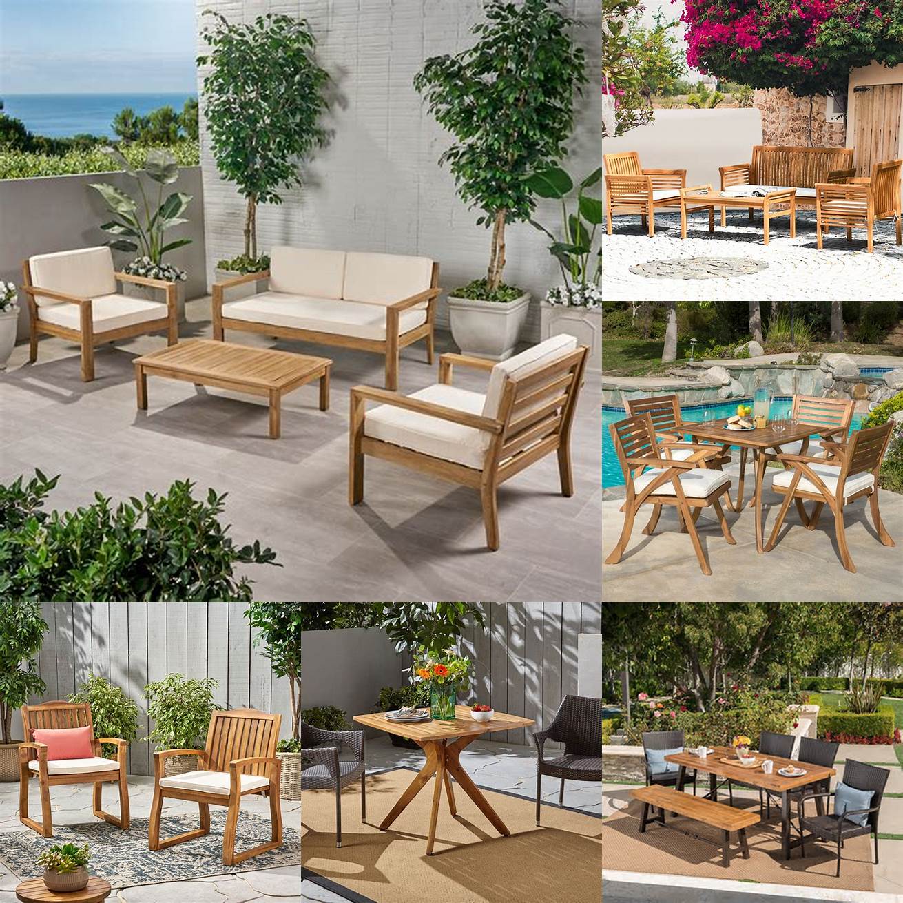 Photo of outdoor furniture made from Acacia