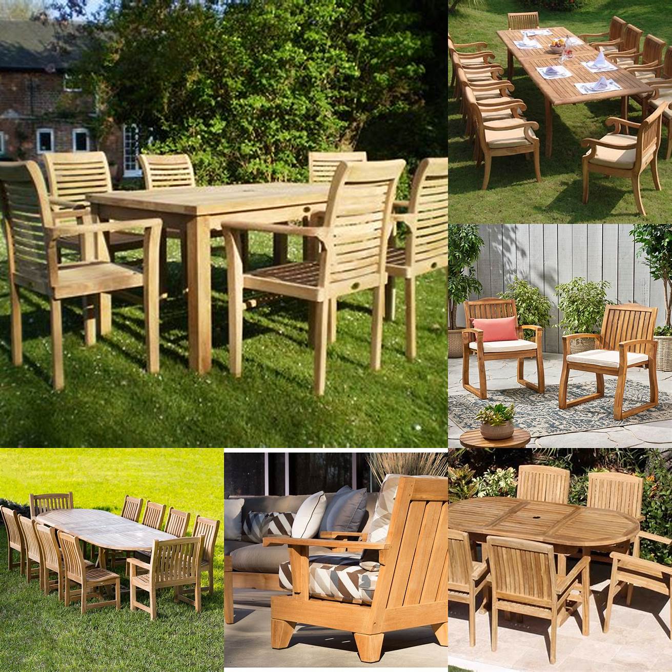 Photo of outdoor furniture made from Teak