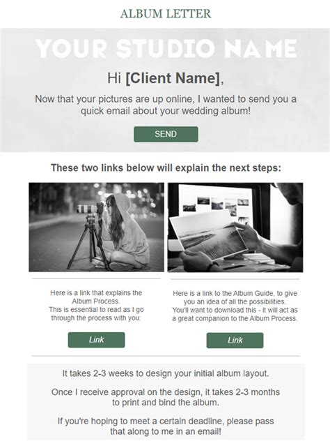 Photographer Email Templates