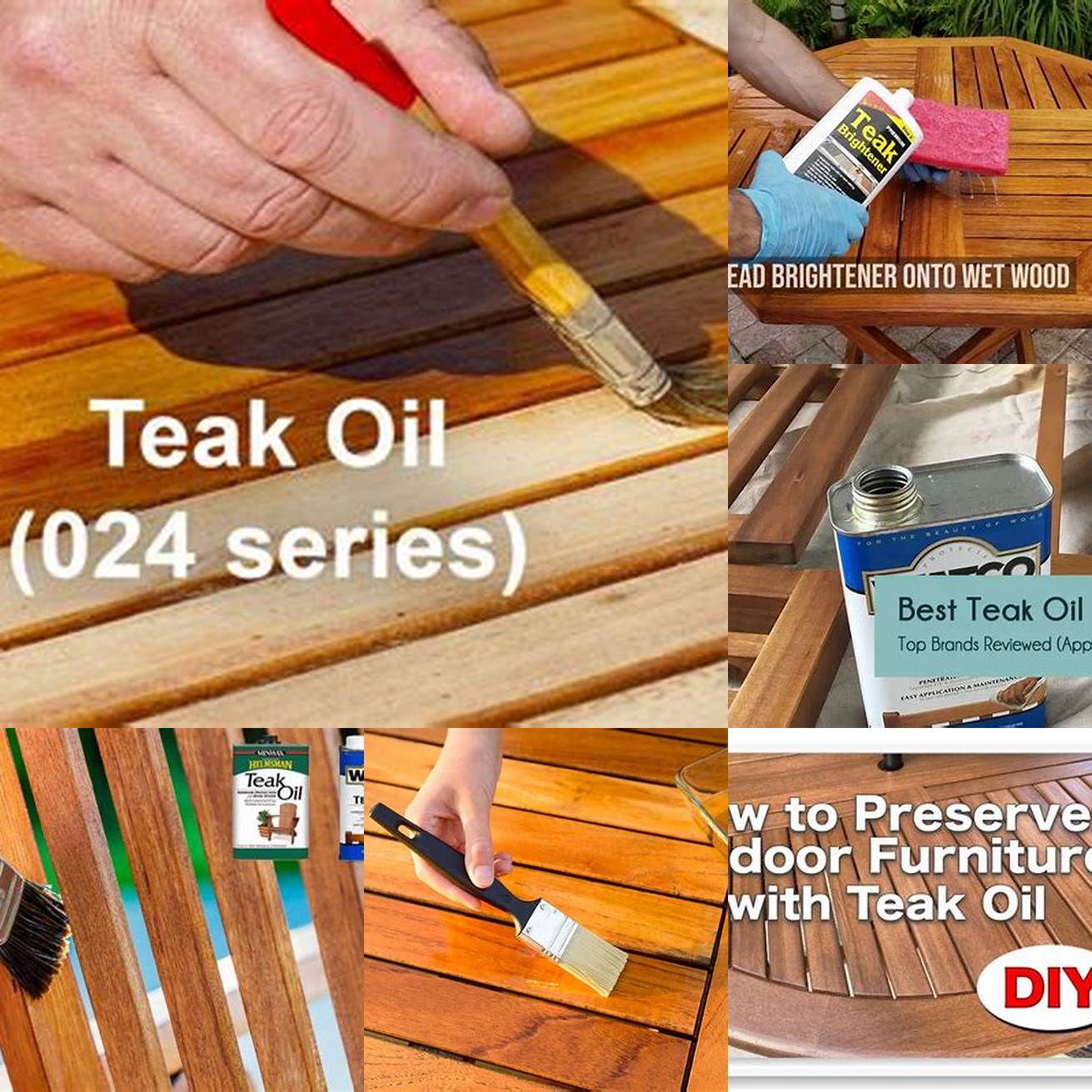 Photos of the best practices for applying teak oil
