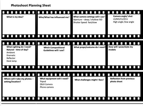 Photoshoot Plan Template