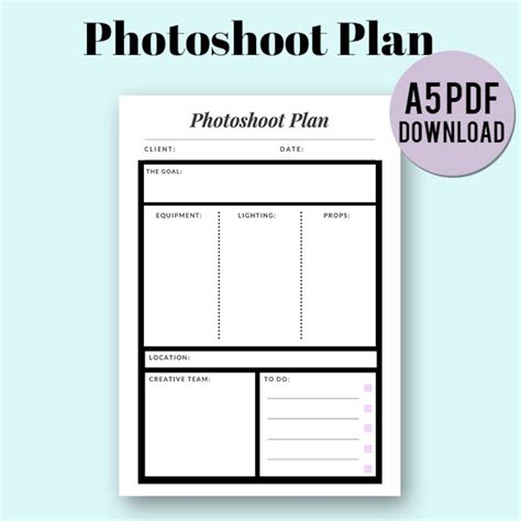 Photoshoot Planning Template