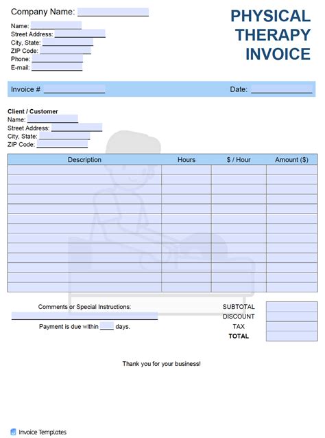 Physical Therapy Invoice Template