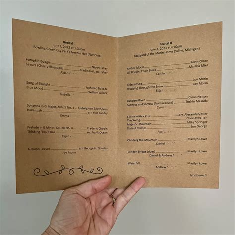 Piano Concert Program Template