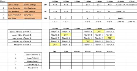 Pickleball Tournament Bracket Template