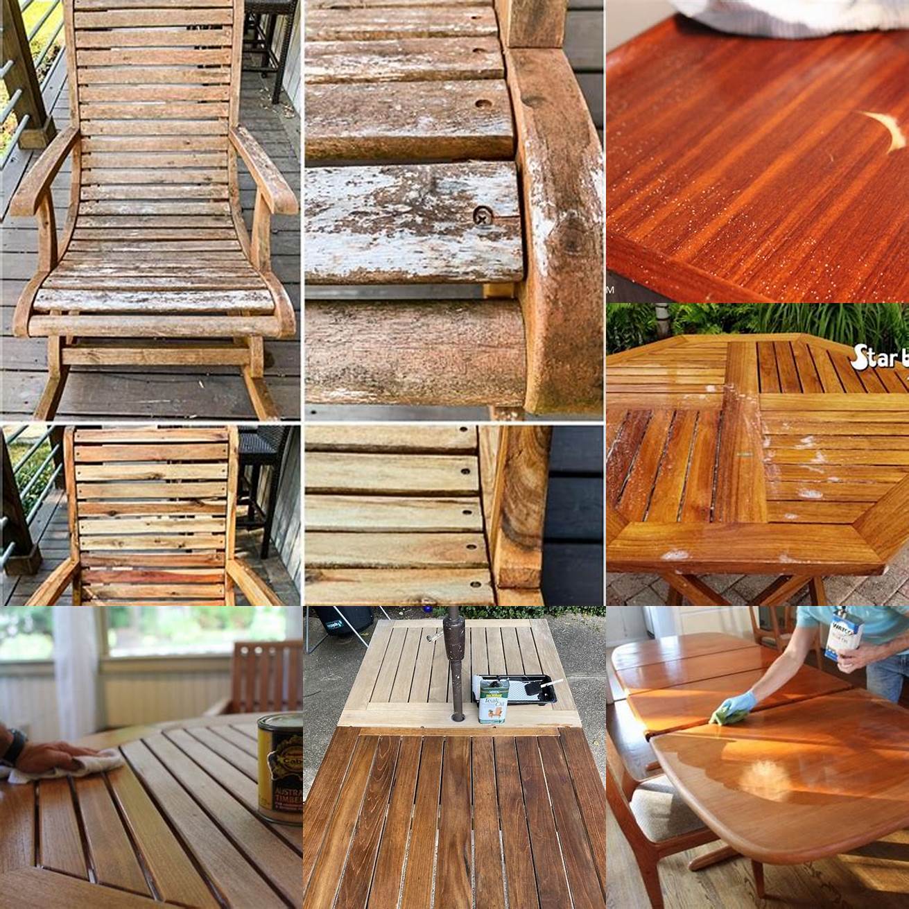 Picture of Teak Furniture After Applying Woodmilk