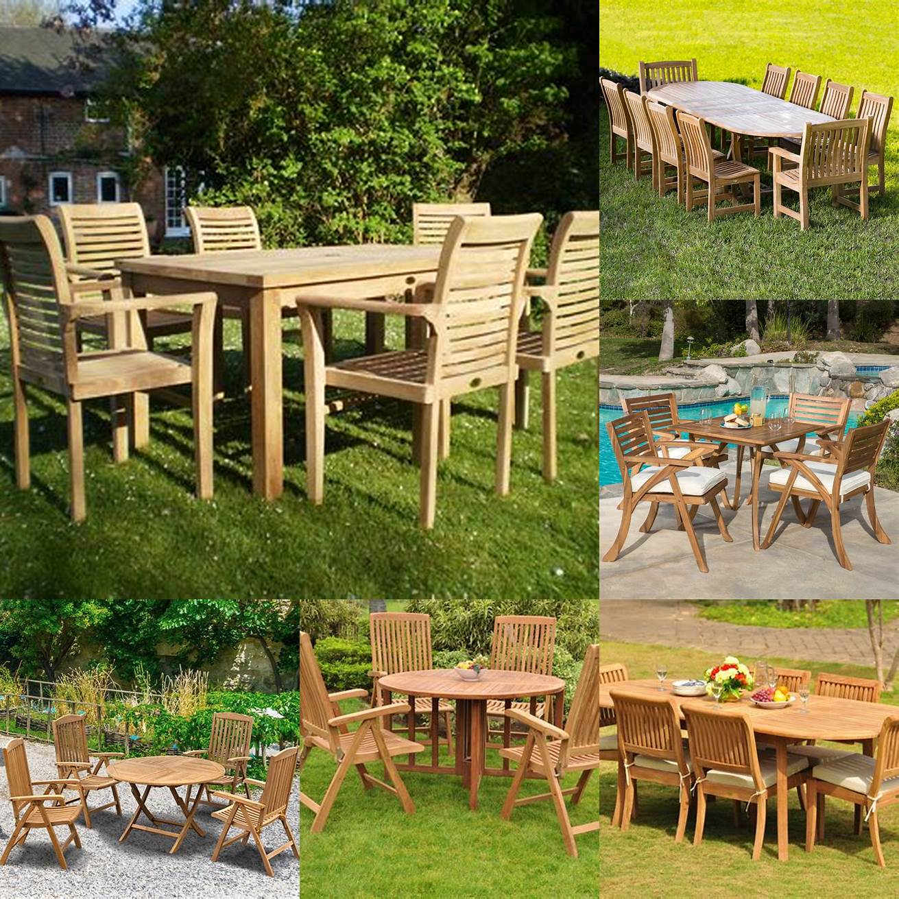 Picture of a person sitting in a teak garden furniture set