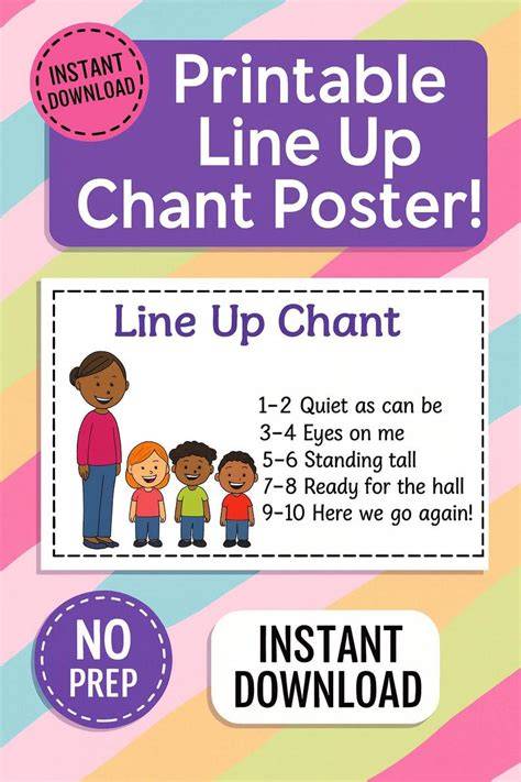 Pilgrim Line Up Chant For Kindergartners Free Printable