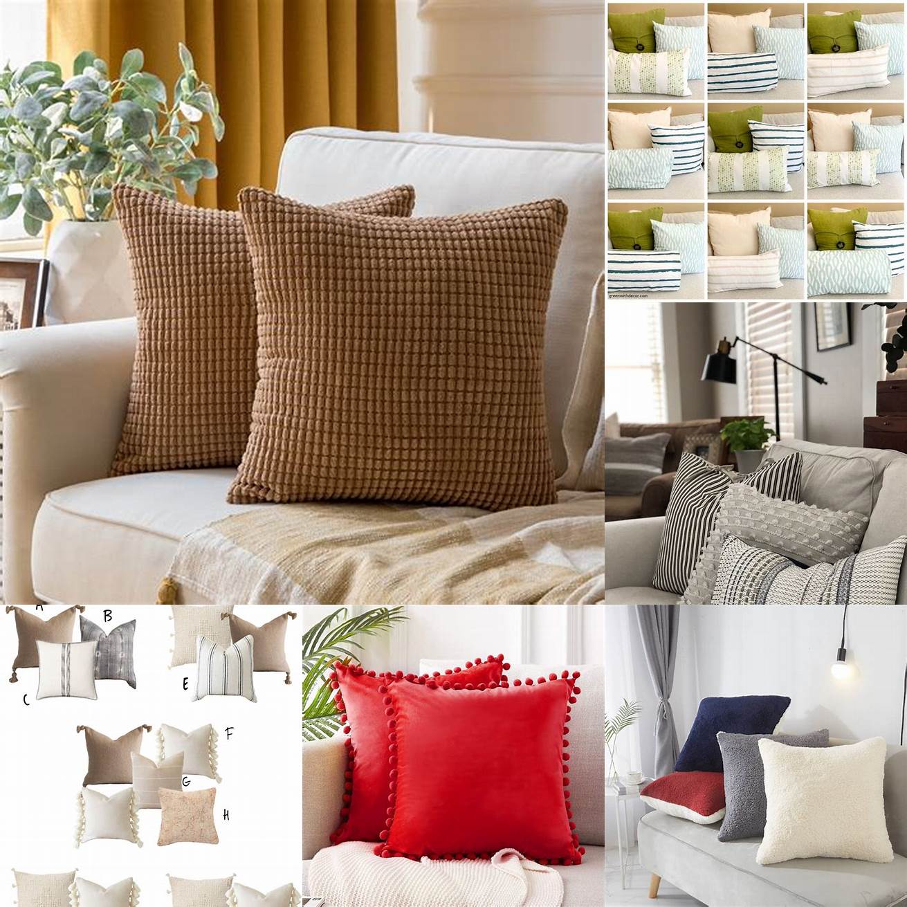 Pillows and throws Soft textures and colorful patterns can add comfort and style to any space