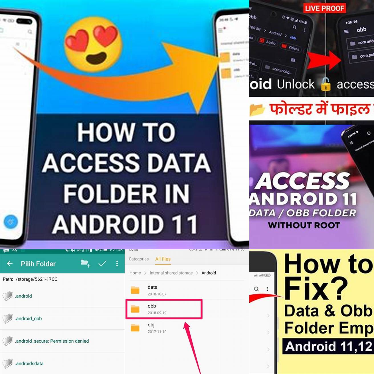 Pindahkan folder obb ke direktori Androidobb pada penyimpanan internal perangkat Anda