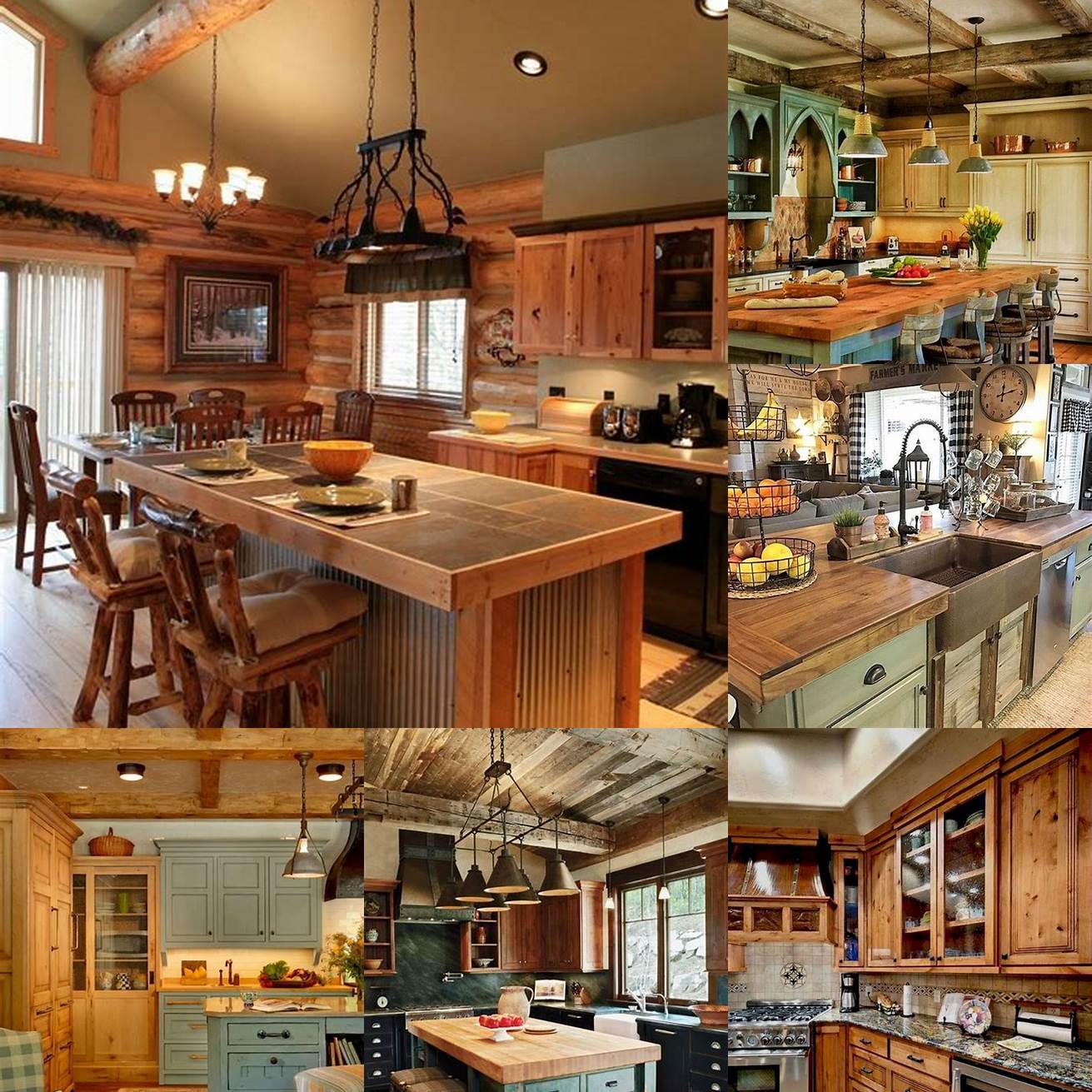 Pine cabinets can add to the cozy inviting feel of a farmhouse kitchen