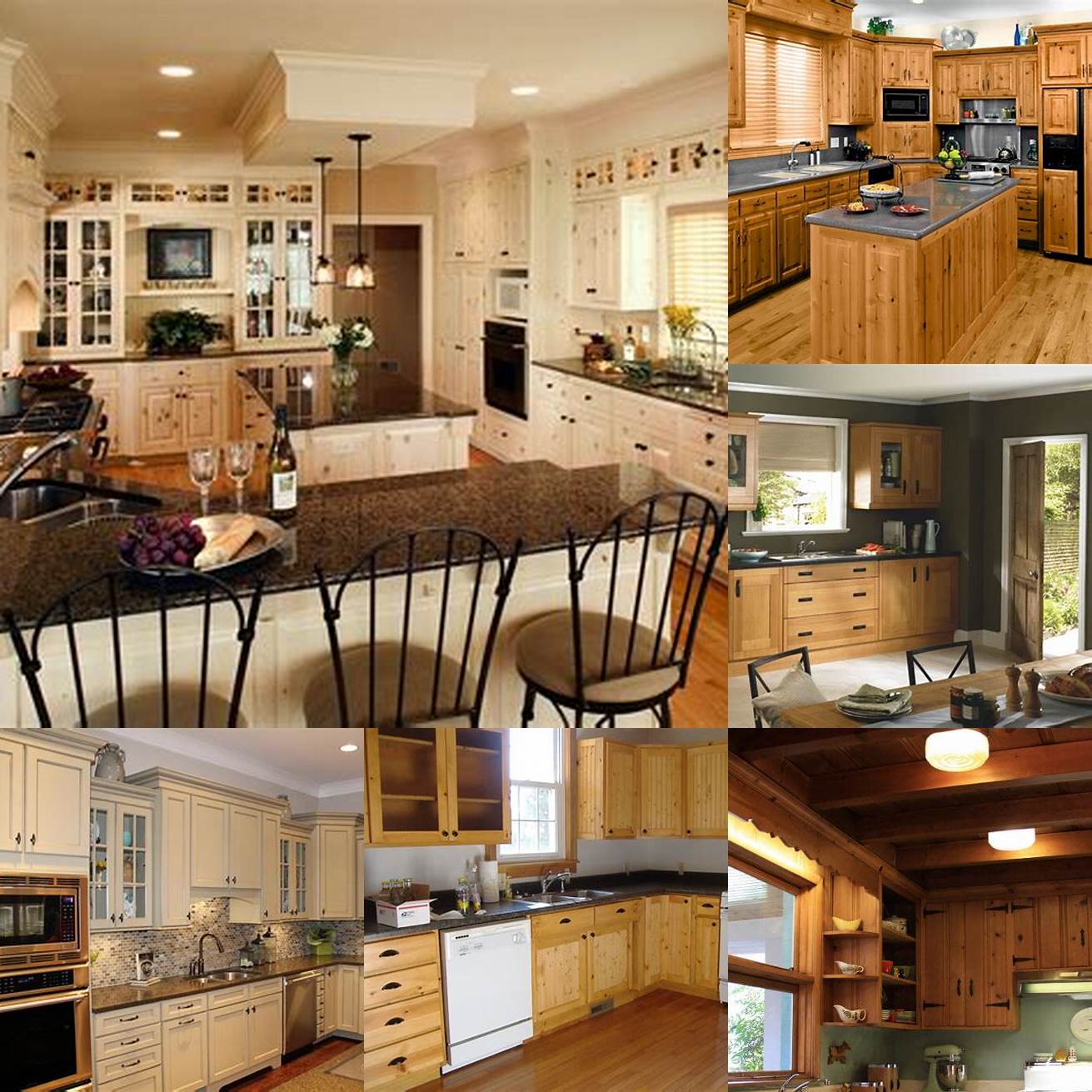 Pine cabinets can also work well in a contemporary kitchen when paired with sleek finishes and neutral colors