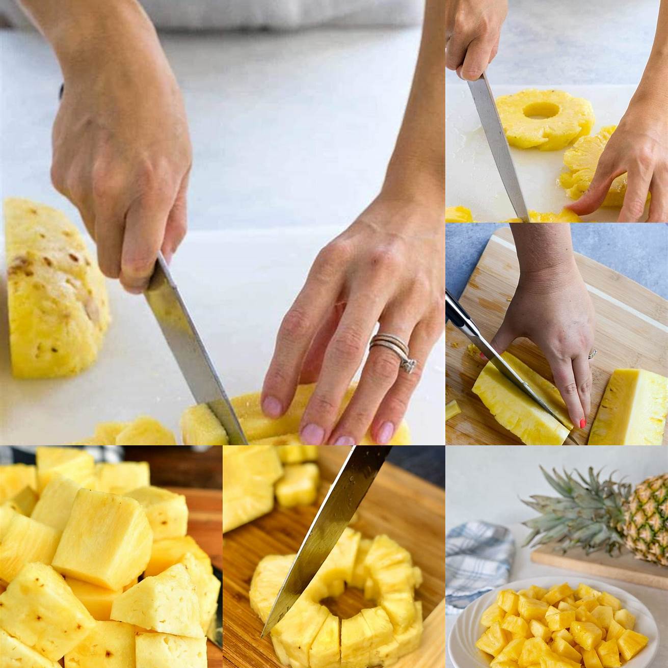 Pineapple Chunks Cut pineapple into small bite-sized chunks that are easy for your cat to eat