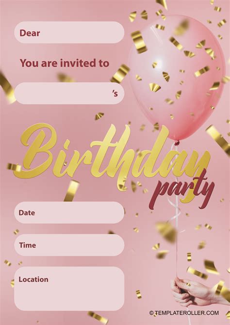 Pink Invitation Template Free