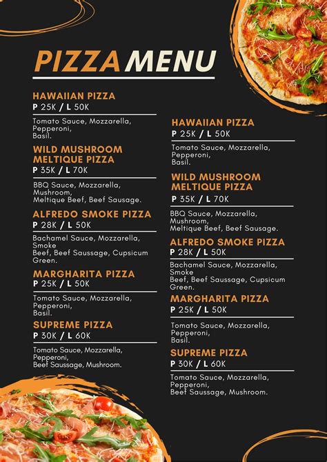Pizza Menu Templates