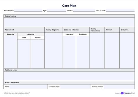 Plan Of Care Template