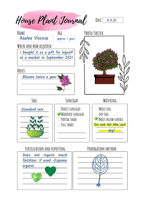 Plant Journal Template