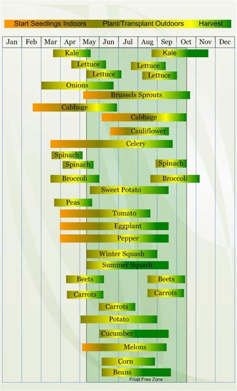 Planting Chart Zone 6