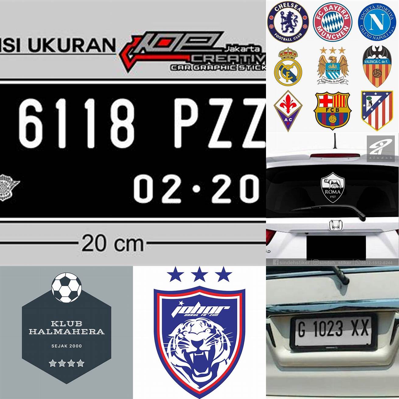 Plat nomor dengan logo klub sepak bola