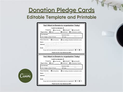 Pledge Cards Template