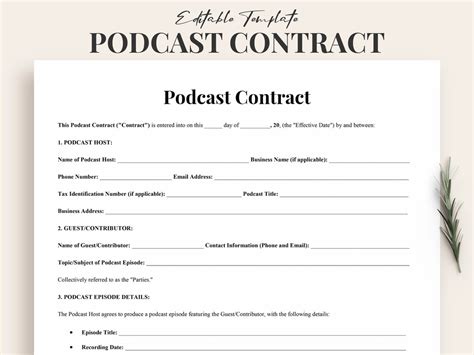 Podcast Agreement Template