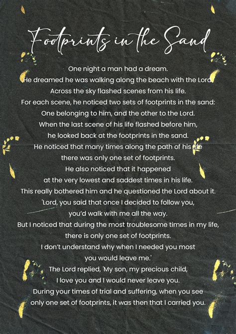 Poem Footprints In The Sand Printable