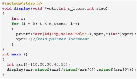 Pointer arithmetic for void pointer in C