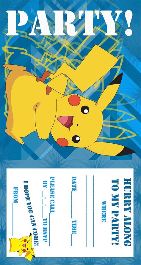 Pokemon Birthday Invitations Template Free