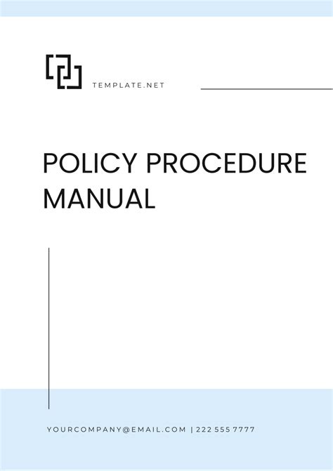 Policies And Procedures Manual Template