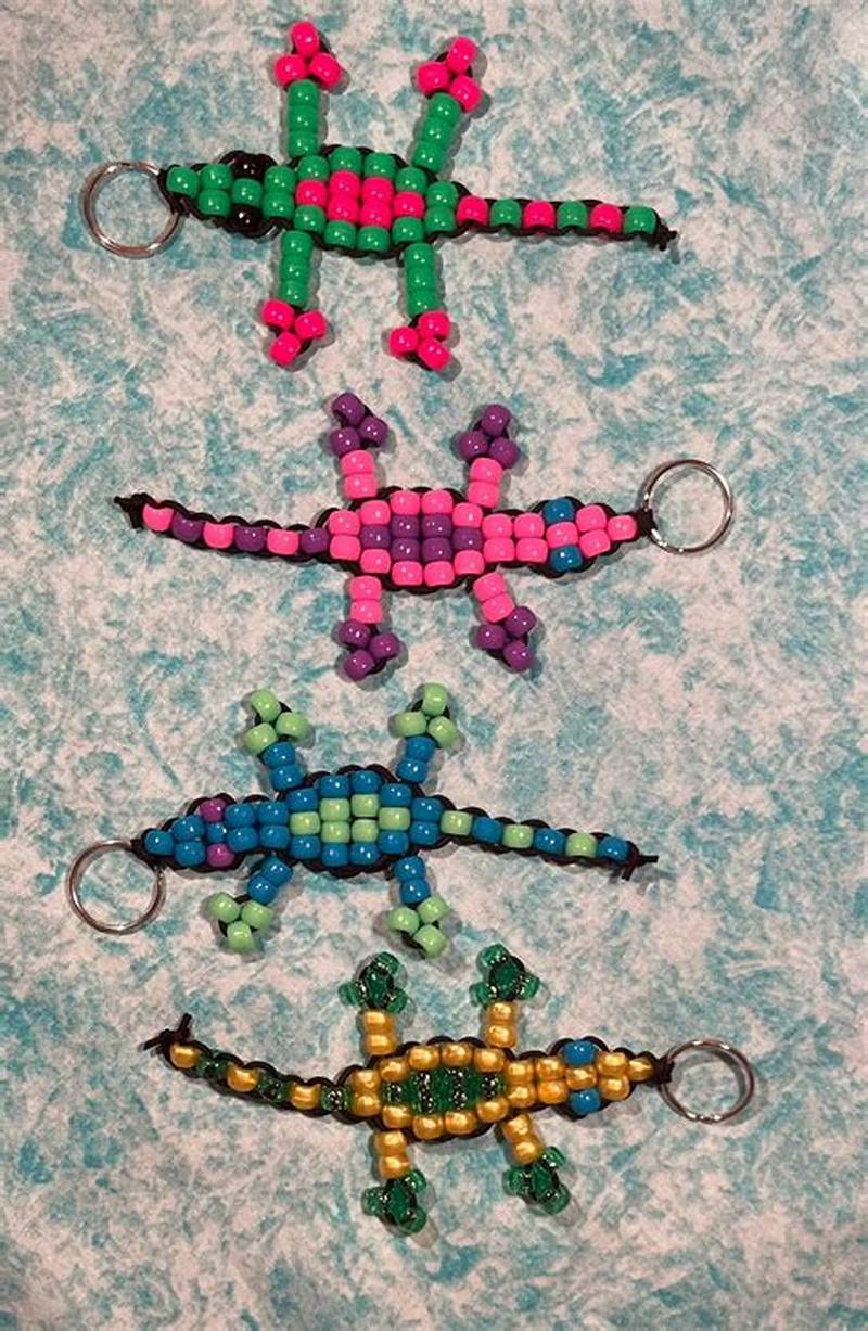 Pony Bead Lizard Keychain Pattern