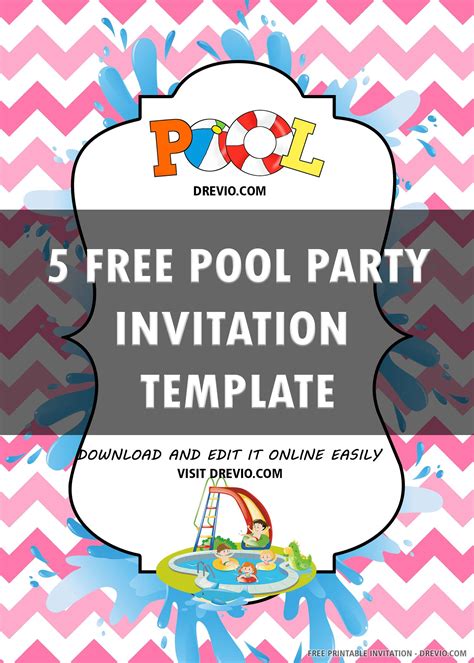 Pool Party Invitations Templates Free
