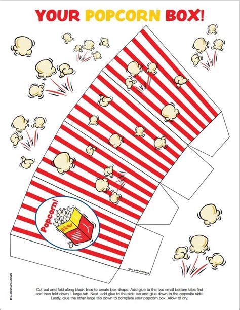 Popcorn Bucket Template Printable